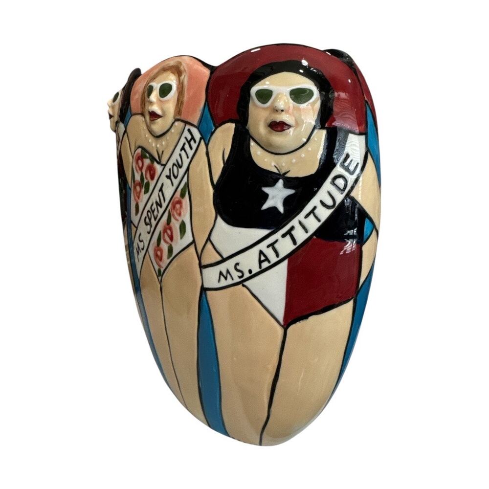 Pageant Ladies Fun Colorful Vase by Funseekers Westland Giftware - Picture 2 of 10
